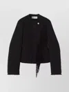 Lanvin Asymmetrical Fringe Blazer Button Detail In Black