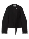 Lanvin Asymmetrical Fringe-detail Jacket In Black