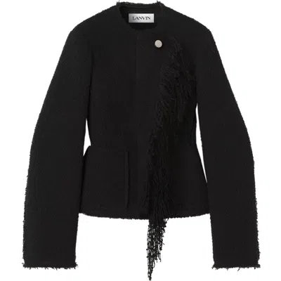 LANVIN LANVIN ASYMMETRICAL JACKET IN BOUCLÉ WOOL