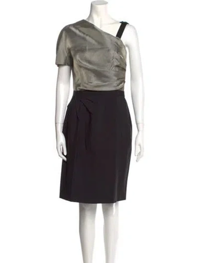Pre-owned Lanvin Asymmetrical Knee-length Dress In Gold