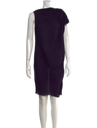 Pre-owned Lanvin Asymmetrical Knee-length Dress In Purple