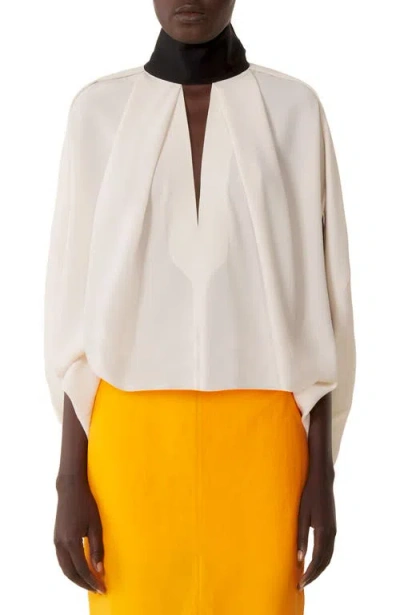 Lanvin Asymmetrical Midi Skirt In Paper And Viscose In Orange