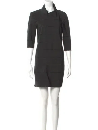 Pre-owned Lanvin Asymmetrical Mini Dress In Gray