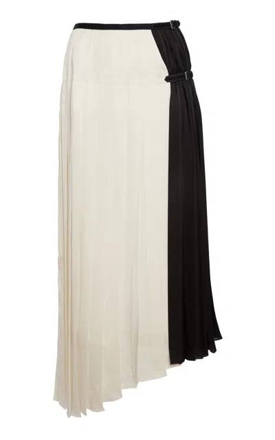 Lanvin Asymmetrical Pleated Midi Skirt In Multi