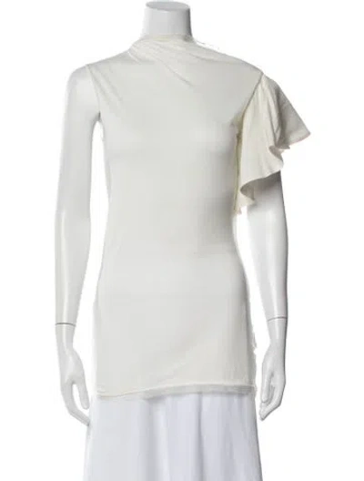 Pre-owned Lanvin Asymmetrical Sleeveless Top In White
