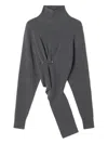 Lanvin Draped Jumper In Gray