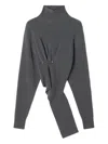 Lanvin Draped Jumper In Gray