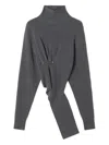 Lanvin Draped Jumper In Gray
