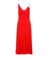 Lanvin Red Flame Sleeveless A-line Midi Dress In Red