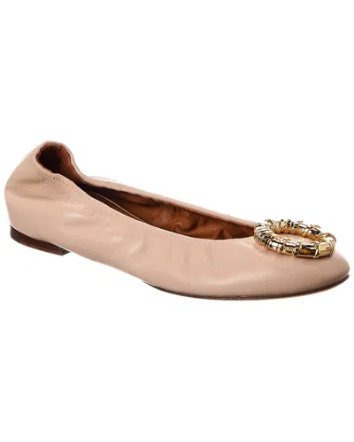 LANVIN LANVIN AVEC MELODIE LEATHER BALLERINA FLAT