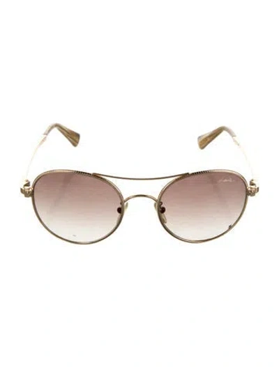 Pre-owned Lanvin Aviator Gradient Sunglasses In Gold