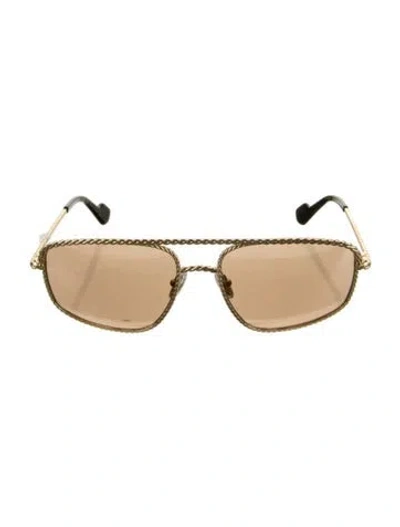 Pre-owned Lanvin Aviator Tinted Sunglasses In Gold