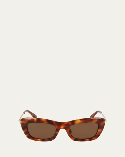 LANVIN BABE RECTANGLE TWISTED METAL/ACETATE SUNGLASSES