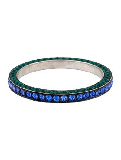 Pre-owned Lanvin Babylon Crystal Bangle, 7.75" In Multi
