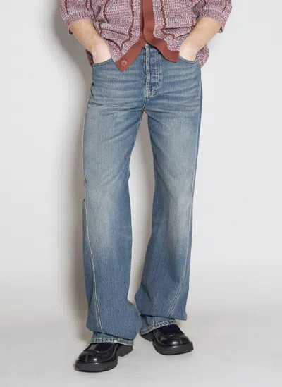 Lanvin Baggy Twisted Jeans In Blue