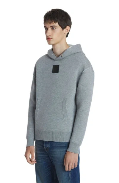 Lanvin Baggy Wool Hoodie In Steel