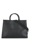 Lanvin Logo-embossed Leather Tote Bag In Black
