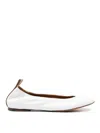 Lanvin Round Toe Ballerina Shoes With Leather Sole In White