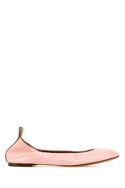 Lanvin Ruched Detail Ballerina Shoes In Pink