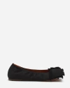 Lanvin Satin Bow Ballet Flats In Black