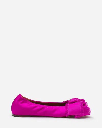 Lanvin Ballerina Flat With A Satin Bow For Women In Pink