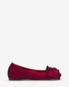 Lanvin Ballerina Flat With A Satin Bow For Women In Redwood