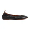 Lanvin Women Black Ballet Flats In Leather Woman In Black