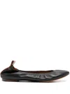 Lanvin Leather Ballerinas In Black