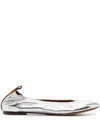 Lanvin Silver Leather Ballet Shoes In M2 Silver