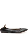 Lanvin Leather Ballerinas In Black
