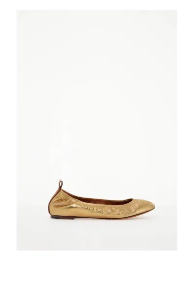 Lanvin Ballerine Laminate In Gold