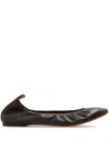 Lanvin Leather Ballerinas In Black