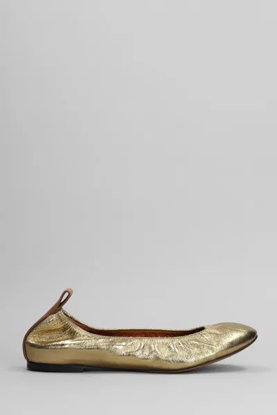 Lanvin Ballet Flats In Gold Leather