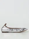 Lanvin Silver Leather Ballet Shoes In Silver