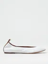 Lanvin Round Toe Ballerina Shoes With Leather Sole In White