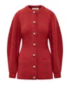 Lanvin Knitted Cardigan With Jeweled Buttons In Red
