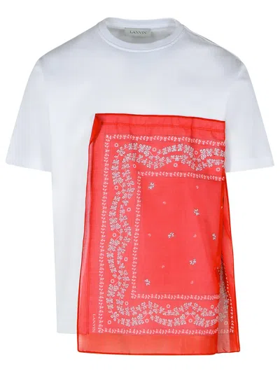 LANVIN BANDANA WHITE COTTON T-SHIRT
