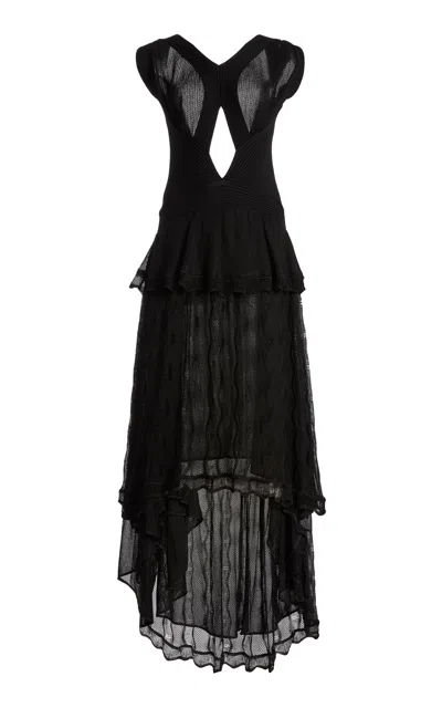 Lanvin Band-detail Backless Maxi Dress In Black
