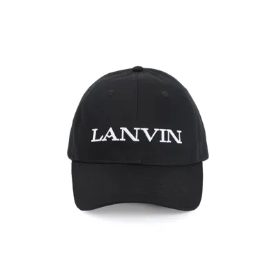 Lanvin Baseball Logo Hat In Black