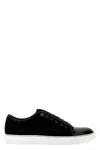 Lanvin Low-top Sneakers With Glossy Patent Toe Cap And Suede Upper In Multi