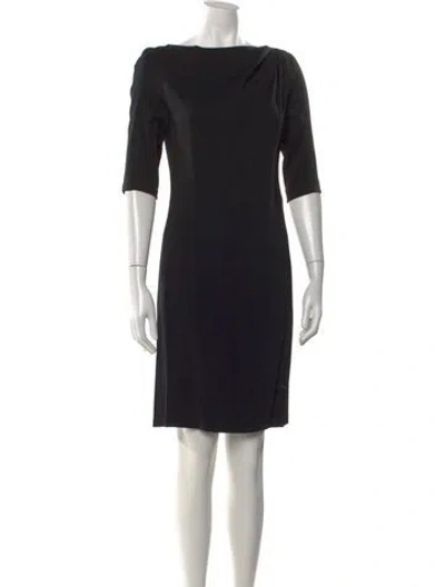 Pre-owned Lanvin Bateau Neckline Knee-length Dress In Black