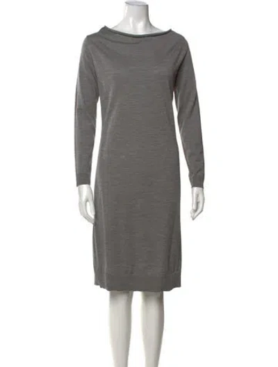 Pre-owned Lanvin Bateau Neckline Knee-length Dress In Black