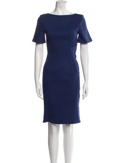 Pre-owned Lanvin Bateau Neckline Knee-length Dress In Blue