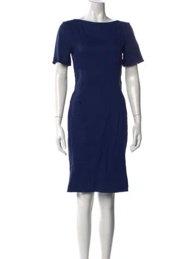 Pre-owned Lanvin Bateau Neckline Knee-length Dress In Blue