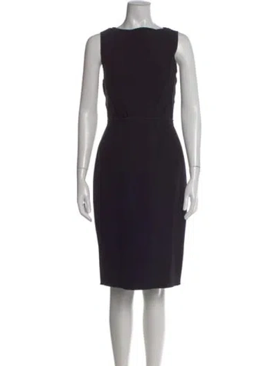 Pre-owned Lanvin Bateau Neckline Knee-length Dress In Gray