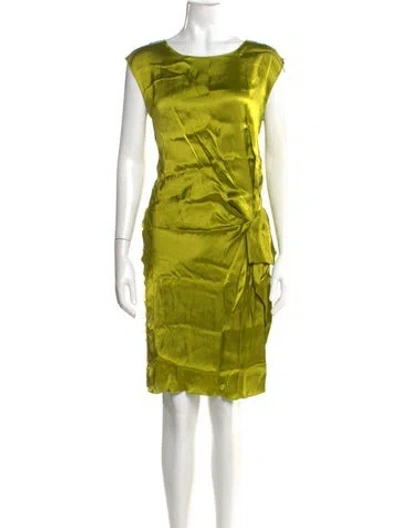 Pre-owned Lanvin Bateau Neckline Knee-length Dress In Green