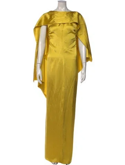 Pre-owned Lanvin Bateau Neckline Long Dress W/ Tags In Yellow