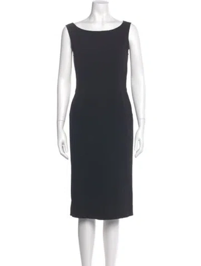 Pre-owned Lanvin Bateau Neckline Midi Length Dress In Gray