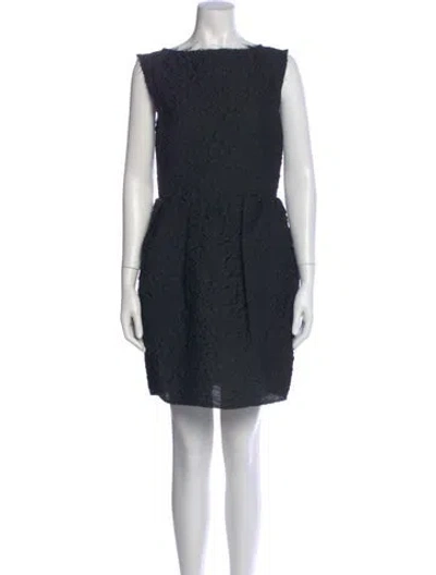 Pre-owned Lanvin Bateau Neckline Mini Dress In Blue