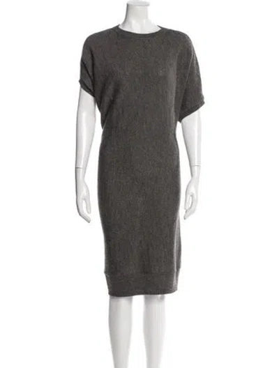 Pre-owned Lanvin Bateau Neckline Mini Dress In Gray